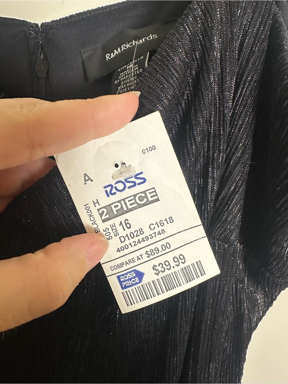 R&M Richards Black Sleeveless Maxi Dress with Wide Straps Size 16 - Picture 5 of 5